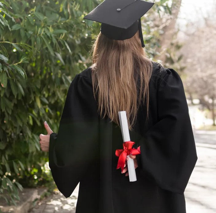 graduation dress and hat Bachelors Graduation Gown, Cap & Hood Set