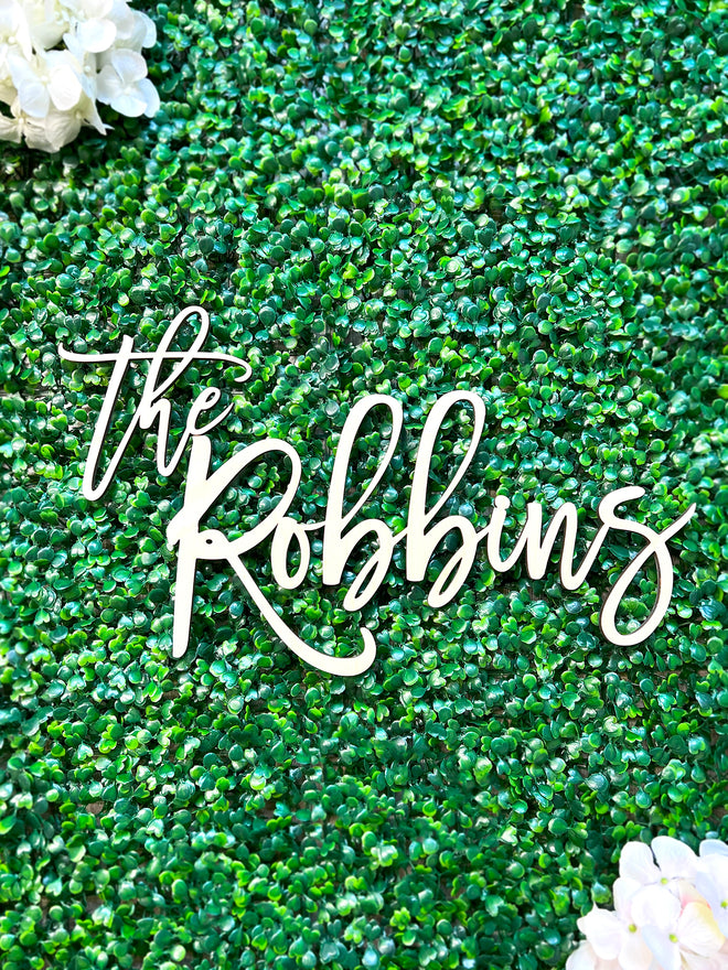 Personalized Custom Wedding Backdrop Decoration Sign - Last Name