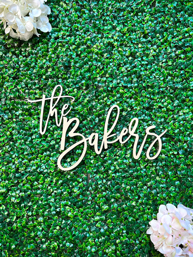 Wedding Backdrop Decoration Custom Last Name sign