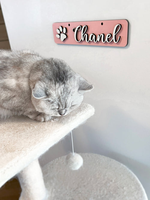 DOG Sign Kennel Custom Name Cat Puppy Kitten Wood Hanger Paw Personalize Gift Home Dog Christmas Gift Personalized Dog Gift, Crate Dog Decor