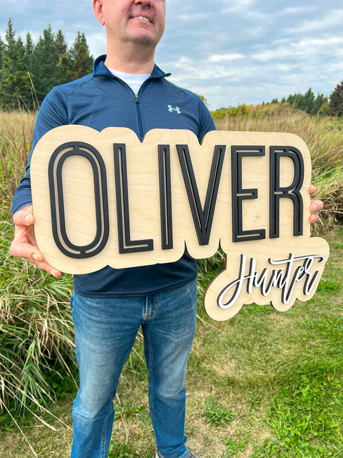 Layered Name Sign