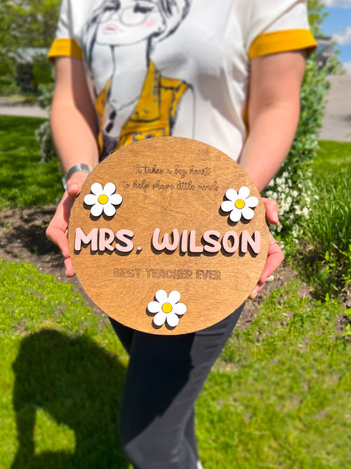 Personalized Teacher Sign – Custom Classroom & Desk Signs for Teacher Appreciation