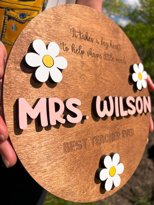 Personalized Teacher Sign – Custom Classroom & Desk Signs for Teacher Appreciation