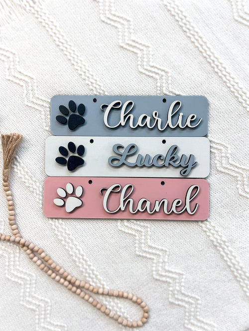 DOG Sign Kennel Custom Name Cat Puppy Kitten Wood Hanger Paw Personalize Gift Home Dog Christmas Gift Personalized Dog Gift, Crate Dog Decor