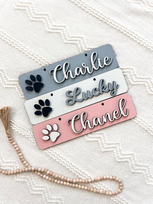 DOG Sign Kennel Custom Name Cat Puppy Kitten Wood Hanger Paw Personalize Gift Home Dog Christmas Gift Personalized Dog Gift, Crate Dog Decor