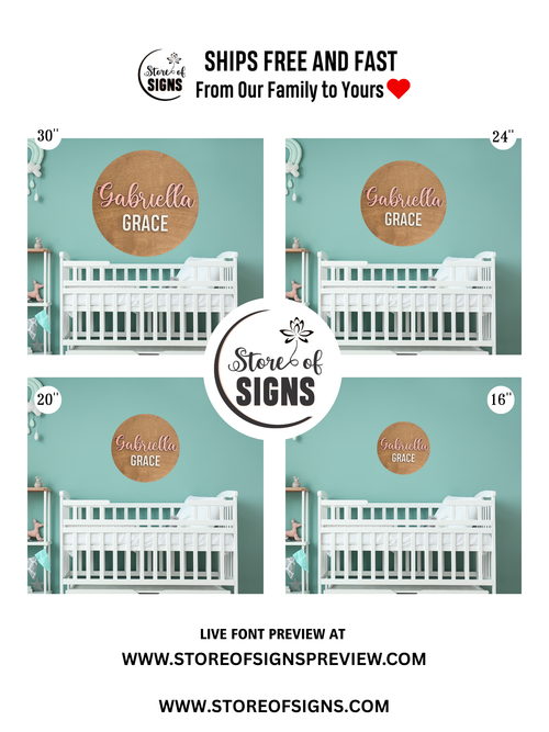 Annie Round Name Sign Custom Nursery Artwork and Personalized Name Decor