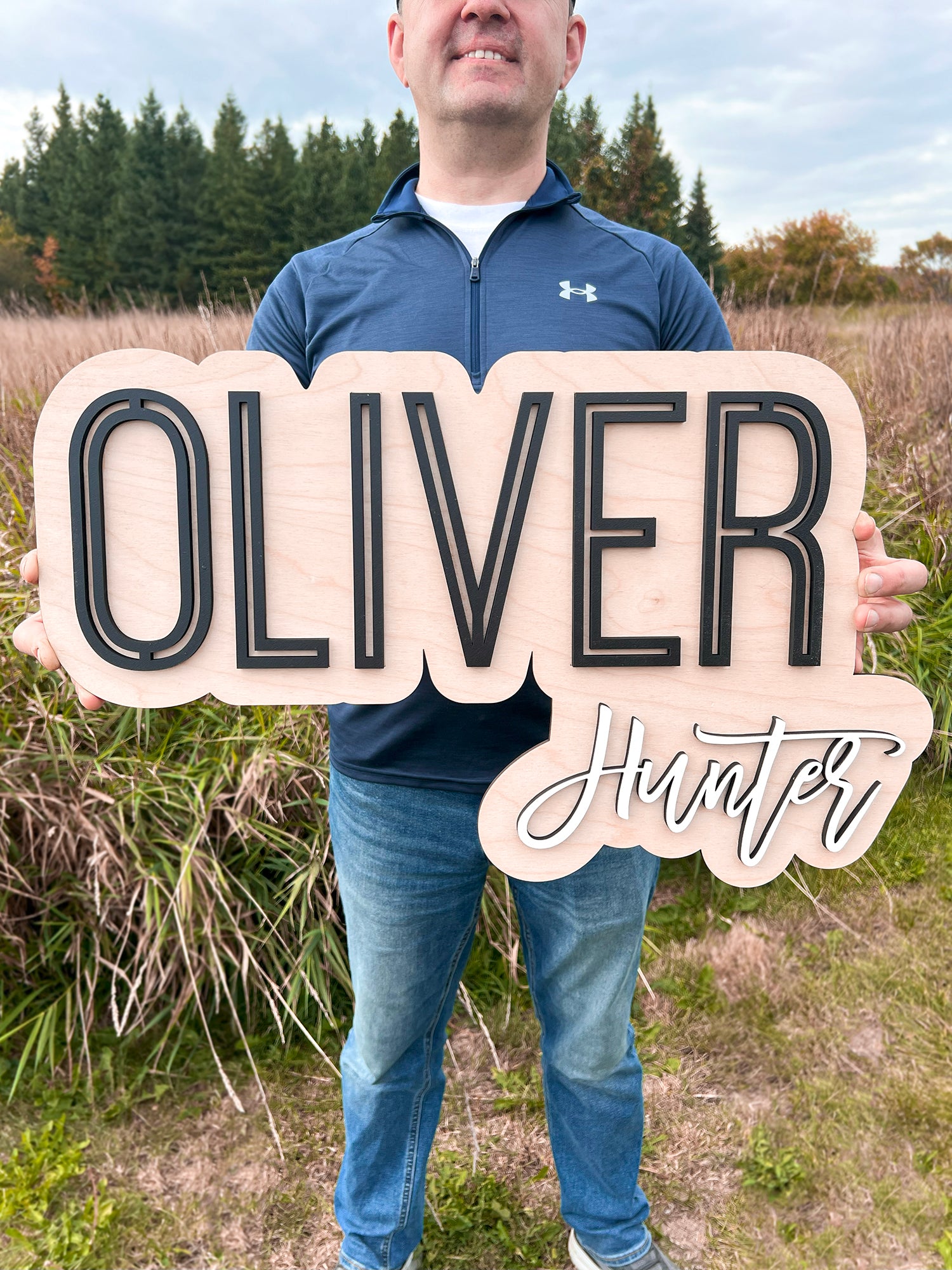 Outline Wood Name Sign