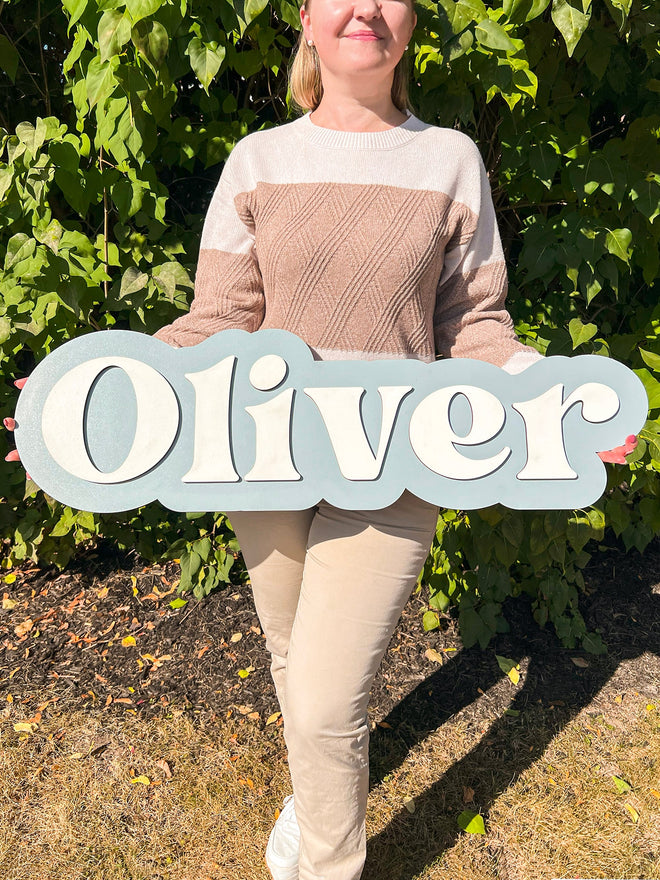 Large Wood Name Sign