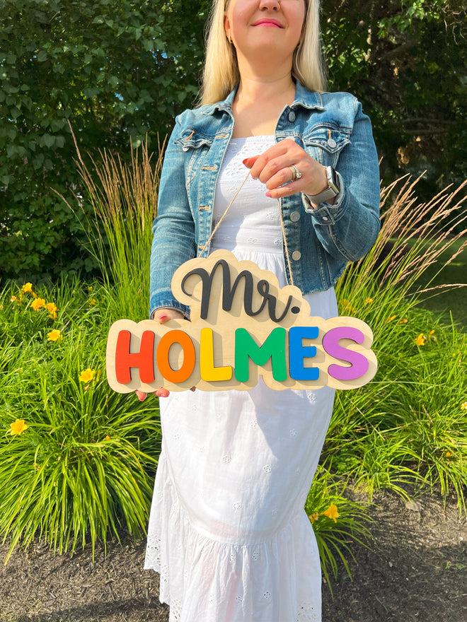 Personalized Teacher Door Sign | Classroom Door Sign | Teacher Name Sign | Teacher Welcome Sign