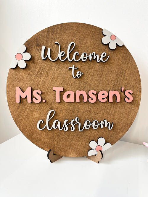 Personalized teacher appreciation gift Sign- thank you gift for teacher - unique teacher gift ideas - flowers gift for teacher