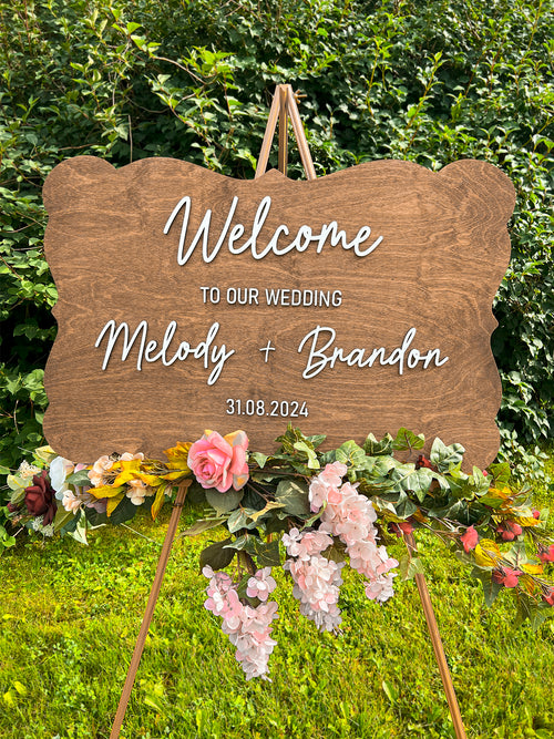 Wedding Ceremony Welcome to Our Wedding Wooden Rustic Sign