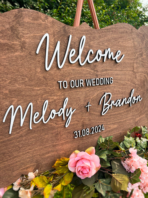 Wedding Ceremony Welcome to Our Wedding Wooden Rustic Sign