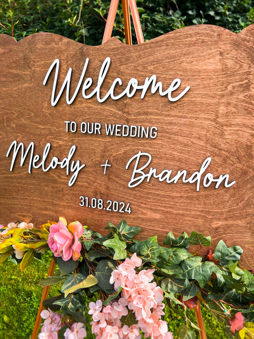 Wedding Ceremony Welcome to Our Wedding Wooden Rustic Sign