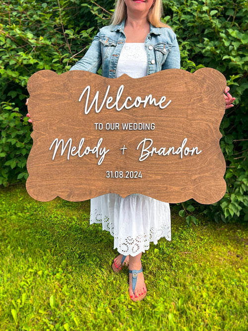 Wedding Ceremony Welcome to Our Wedding Wooden Rustic Sign