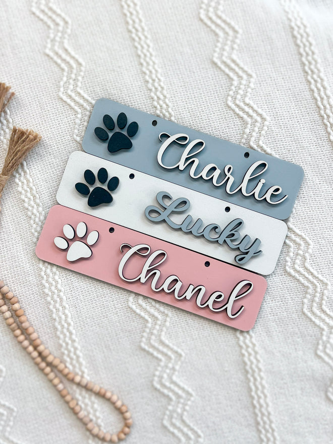 DOG Sign Kennel Custom Name Cat Puppy Kitten Wood Hanger Paw Personalize Gift Home Dog Christmas Gift Personalized Dog Gift, Crate Dog Decor