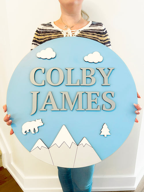 Round Name Sign for Nursery