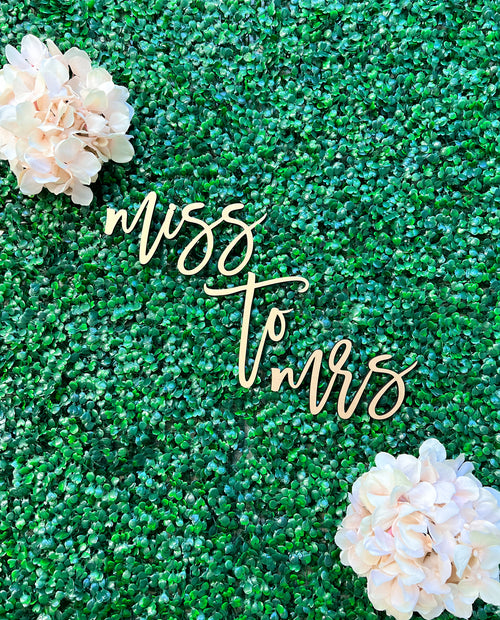 Personalized Custom Wedding backdrop decoration sign - Miss To Mrs