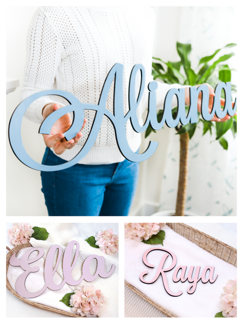 Wooden Name Sign Custom Name Sign Baby Shower Gift Custom Nursery Decor