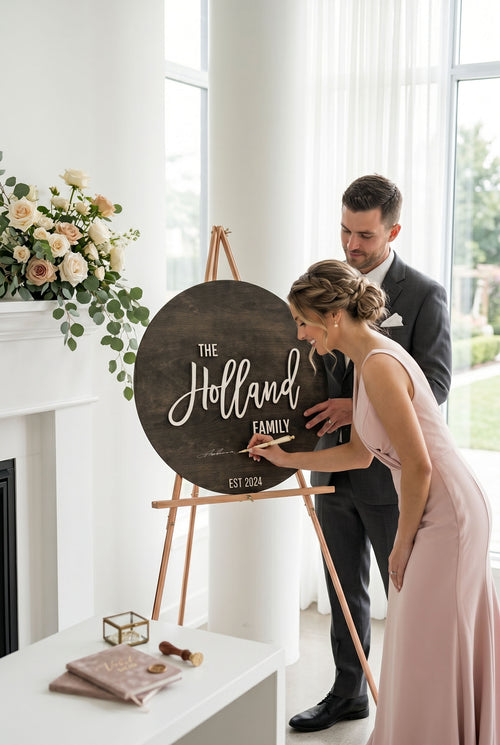 Custom Wedding Guest Book Decor Last Name Wedding Sign