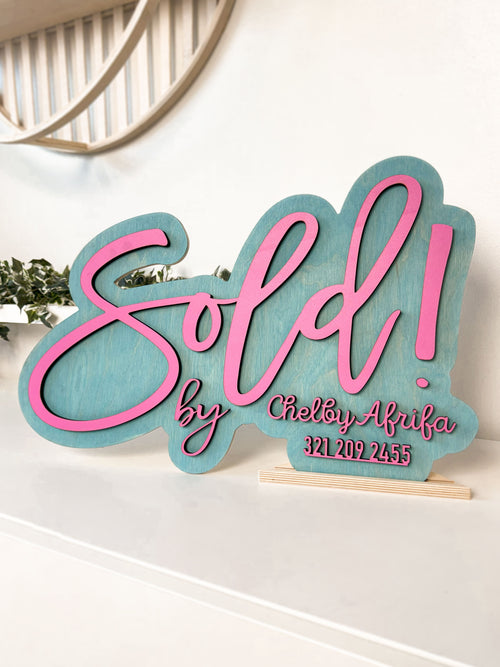 Sold Sign for Realtor – Just Sold Sign for Closing Day