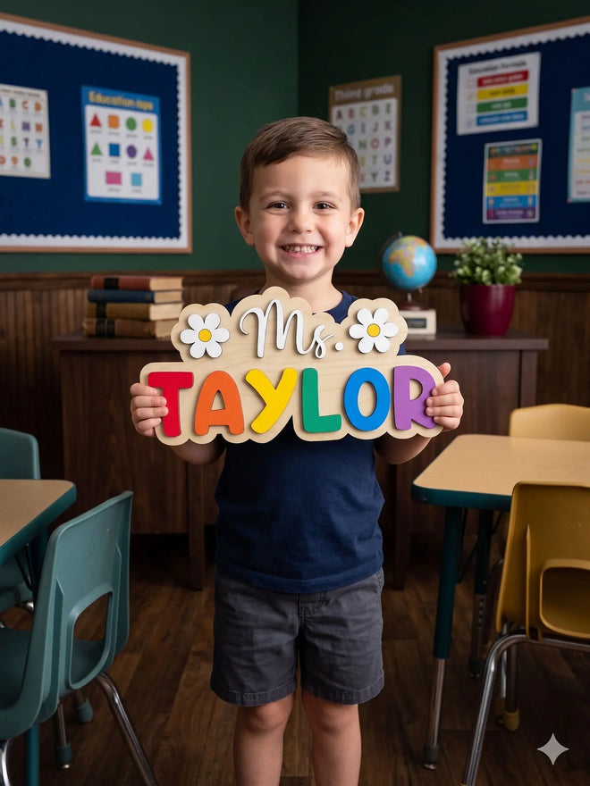 Personalized teacher appreciation gift sign - thank you gift for teacher - unique teacher gift ideas - rainbow gift for teacher