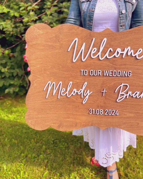 Wedding Welcome Sign – Personalized Wooden Signs for Your Big Day